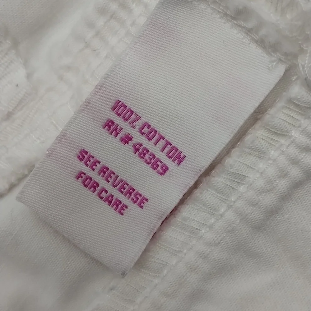 bcih White Jean Jacket Size Large Raw Edges Cropped - Picture 8 of 10